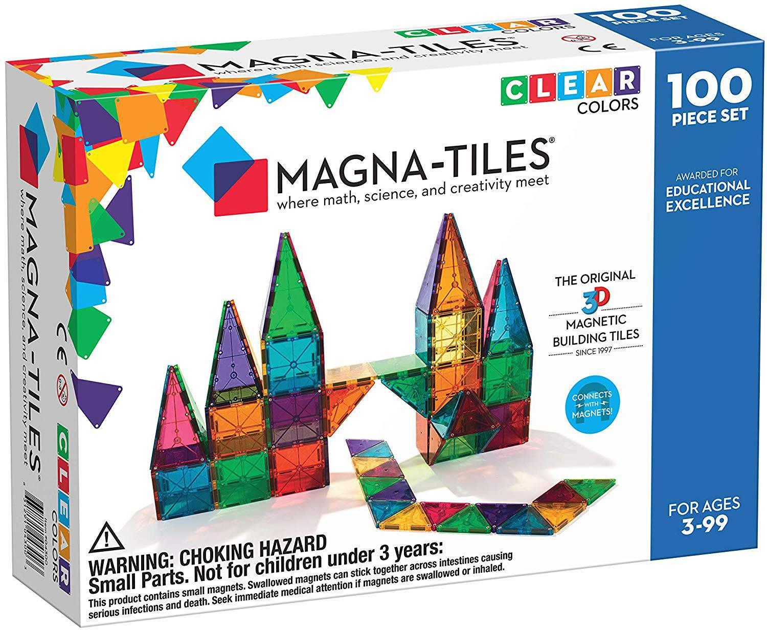 Magna-Tiles Clear Colors 100pcs