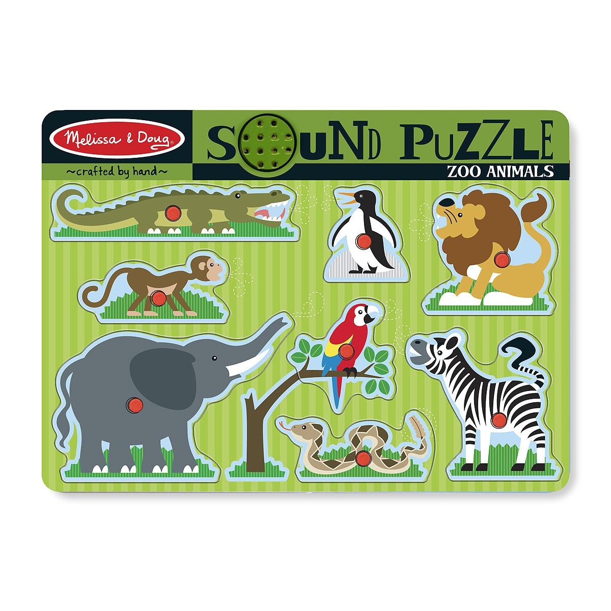 Melissa & Doug Zoo Animals Sound Puzzle 8 Pieces