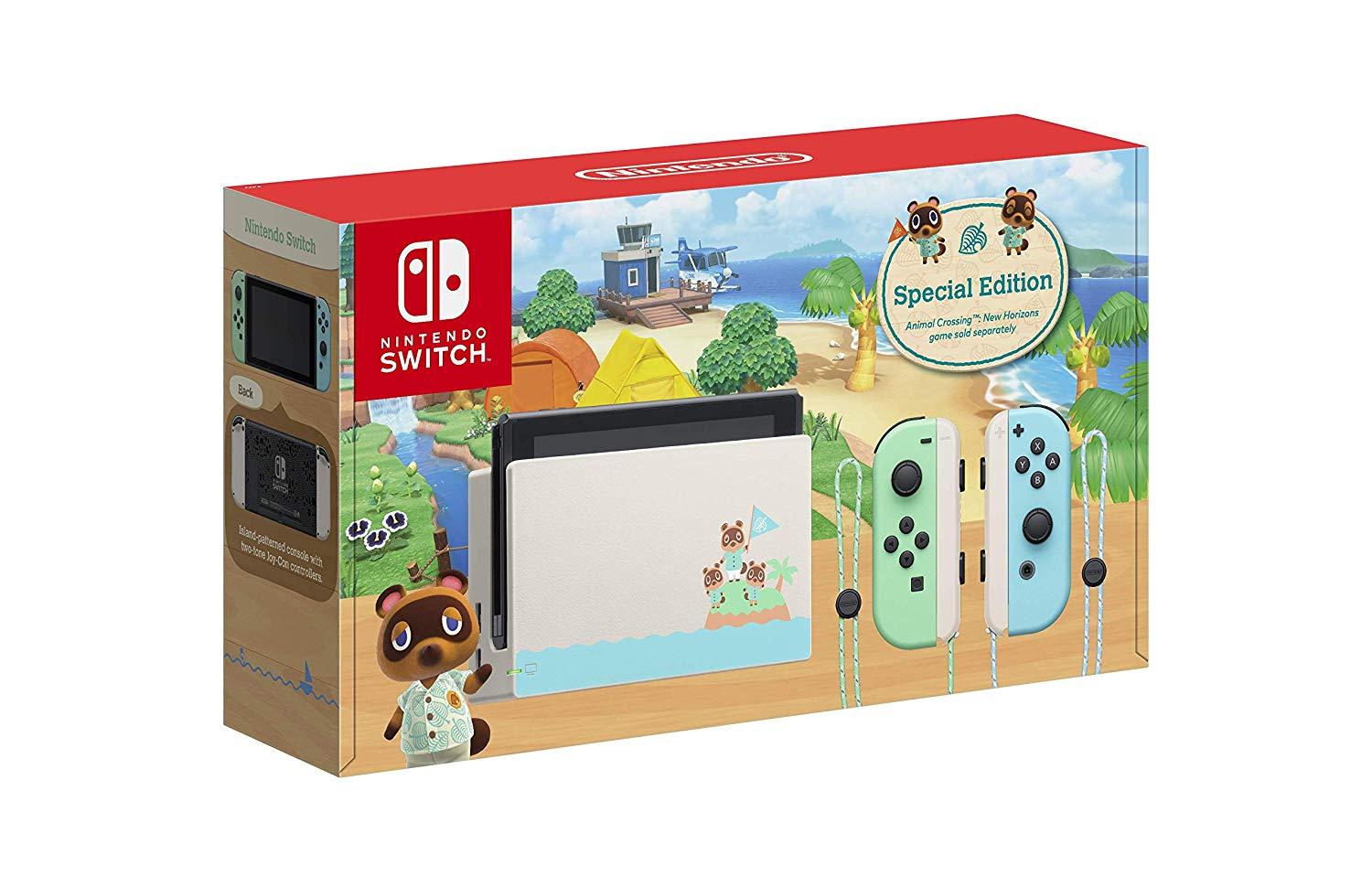 Nintendo Switch - Green/Blue - 2020 - Animal Crossing: New Horizons Edition