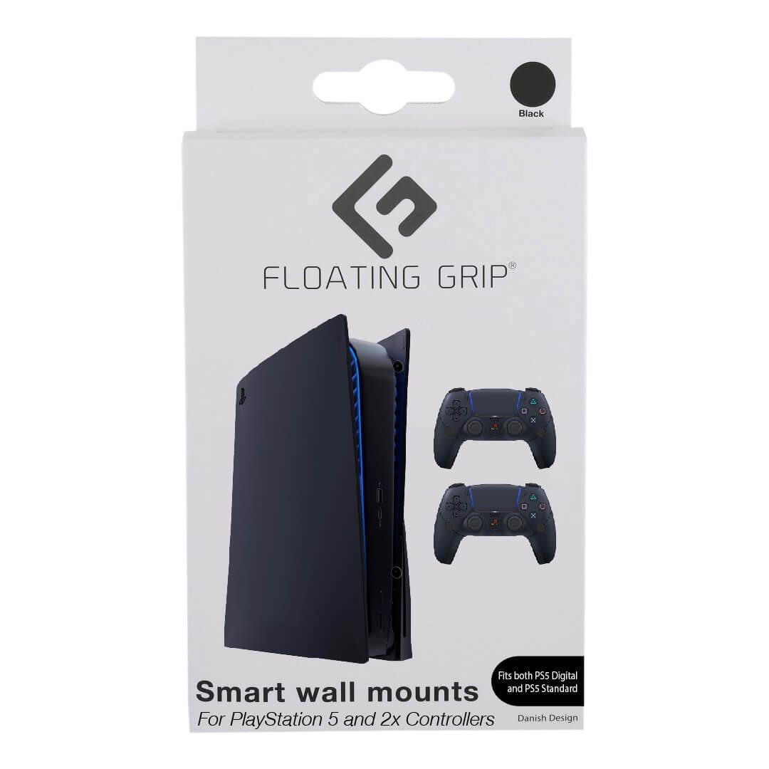 Floating Grip PS5 Console and Controllers Wall Mount - Black