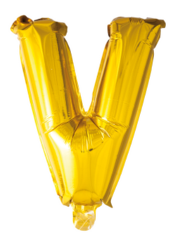 Hisab Joker Foil Ballon Letter V Gold