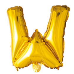 Hisab Joker Foil Ballon Letter W Gold