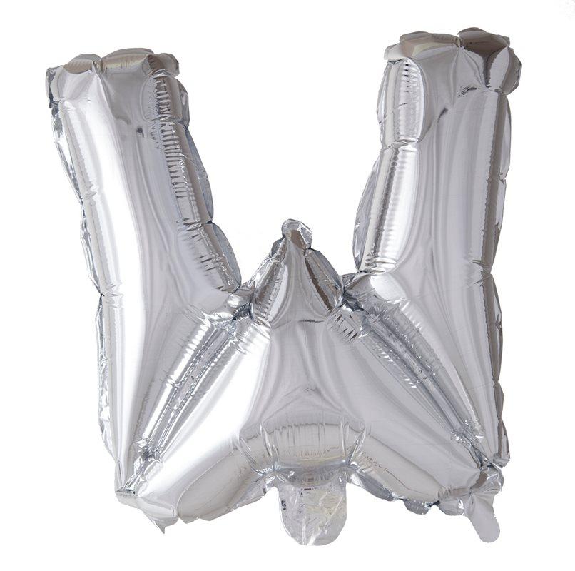 Hisab Joker Foil Ballon Letter W Silver