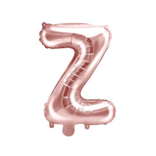 PartyDeco Folie ballong BOKSTAVER Rosaguld, 35 cm Z