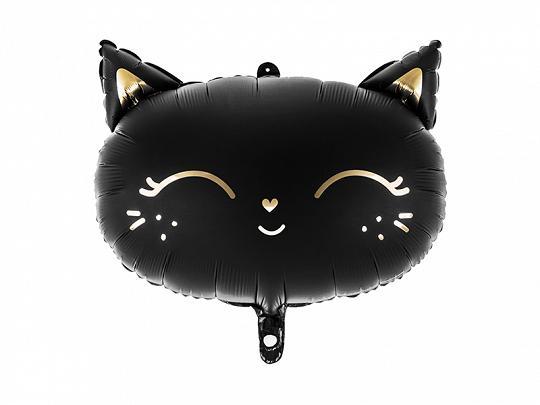 PartyDeco Foil Ballons Cat Black/Gold
