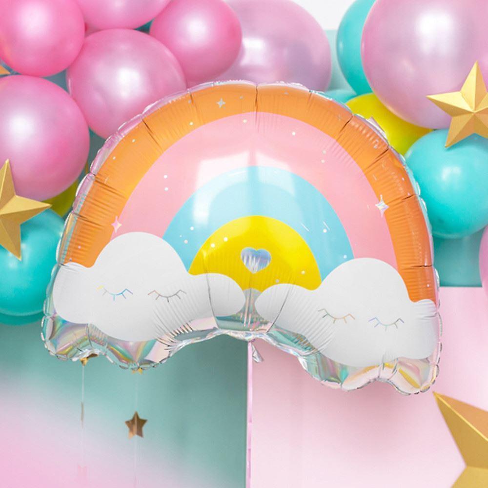 PartyDeco Folieballong Pastell Regnbåge