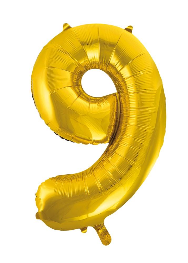 Hisab Joker Foil Ballons Number 9 Gold