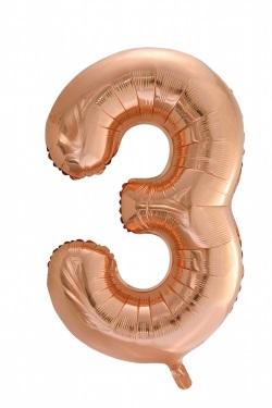 Hisab Joker Foil Ballon Number 3 Rose Gold