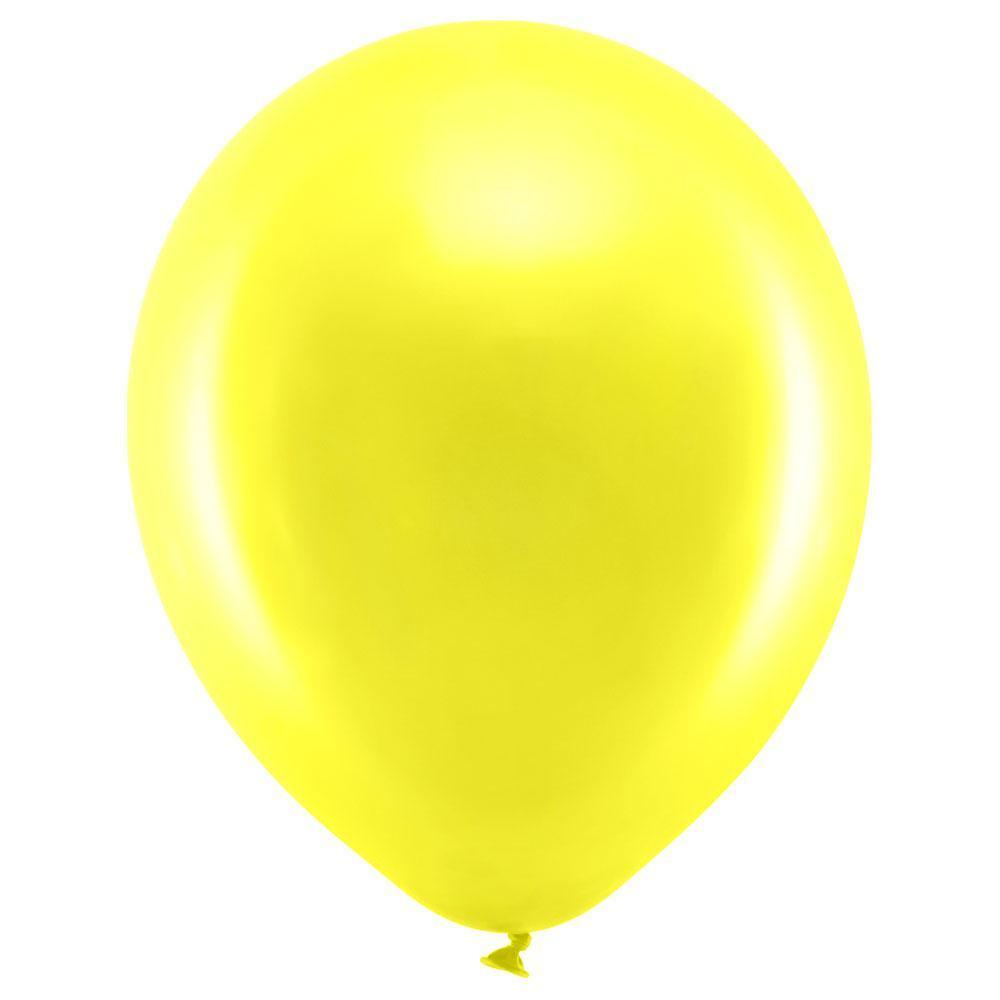 PartyDeco Rainbow Latexballonger Gula 100-pack