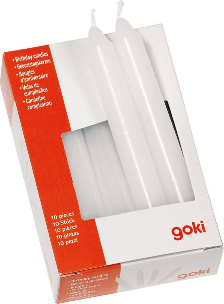 Goki Birthday Train Candles White 10-pack