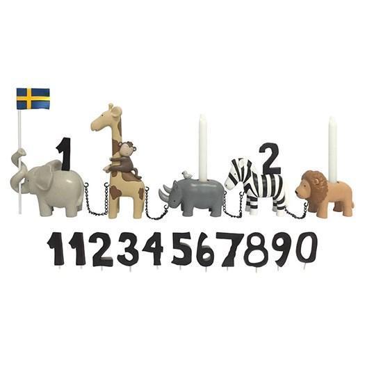 Kids by Friis Födelsedagståg, handmålad Safari