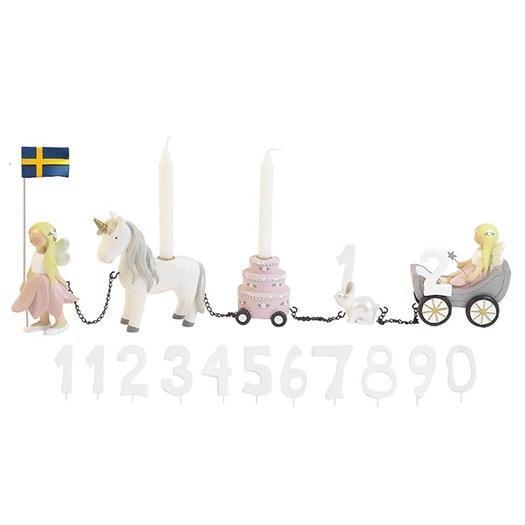 Kids by Friis födelsedagståg inkl siffror, blomsterfe
