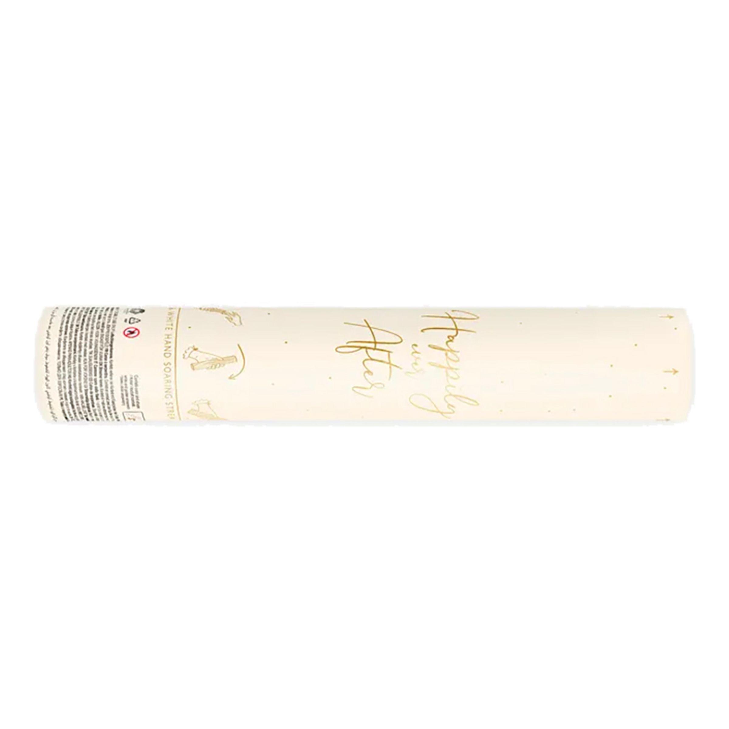 PartyDeco Konfettikanon Streamers Happily Ever After Guld/Vit