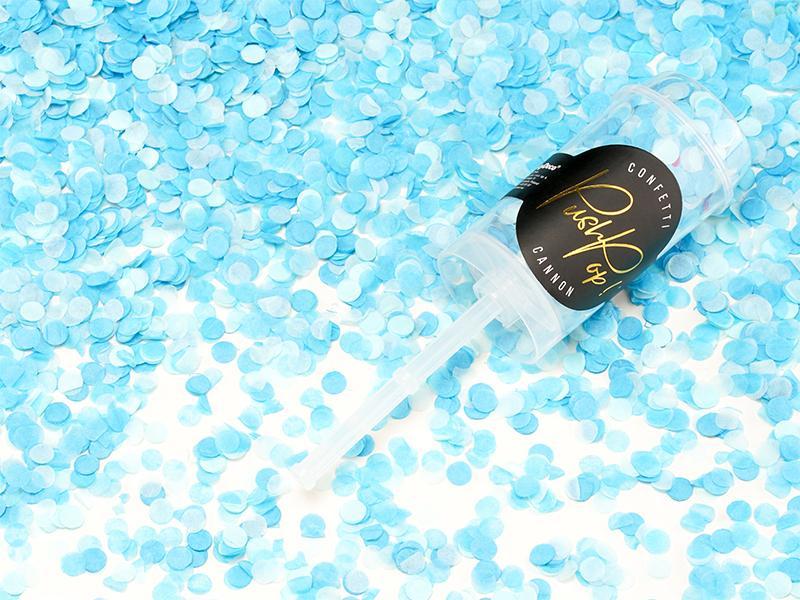 PartyDeco Confetti Canons Push Pop White/Blue