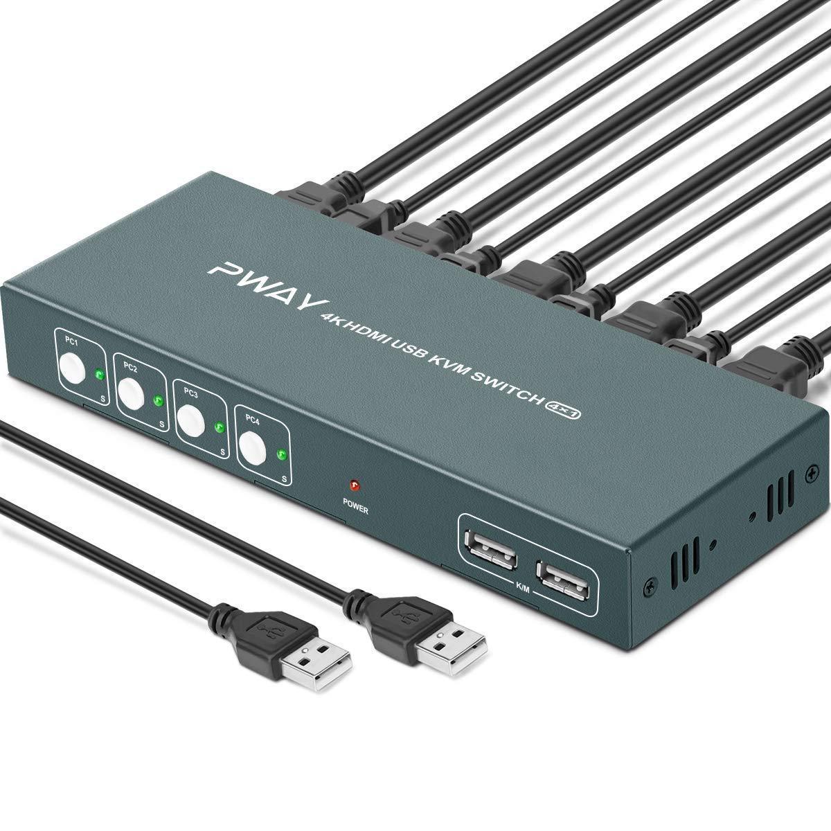 Greathtek kvm switch hdmi 4 port box, uhd 4k30hz & 3d & 1080p supported, hot