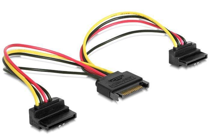 DeLock Angled SATA-2SATA M-F 0.2m