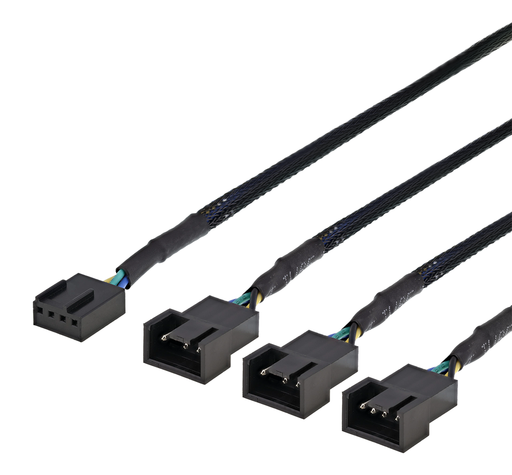 Deltaco Fan Power Splitter 4-pin-4-pin M-F 0.3m
