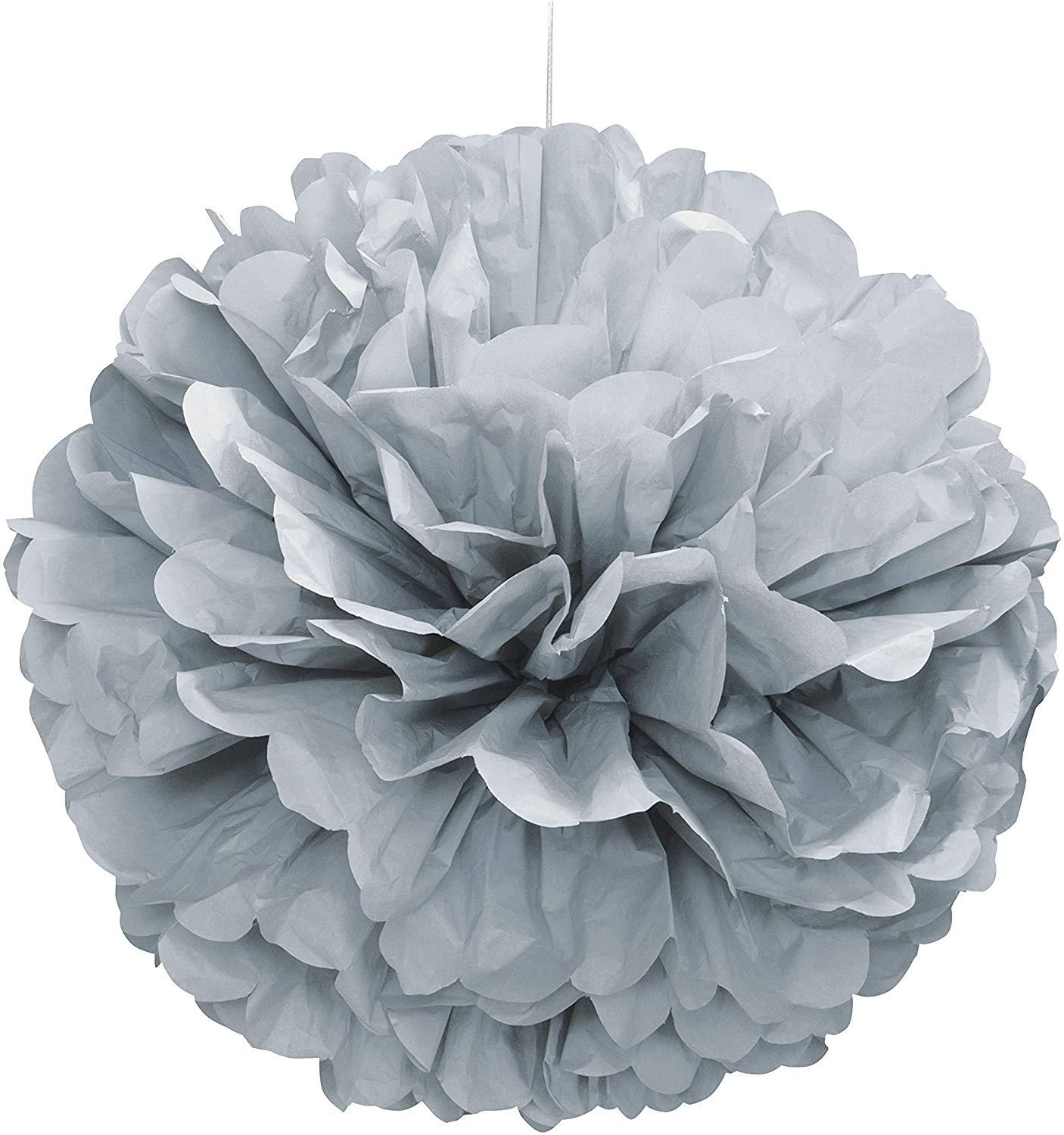 Unique Party Pom Pom Puff Silver
