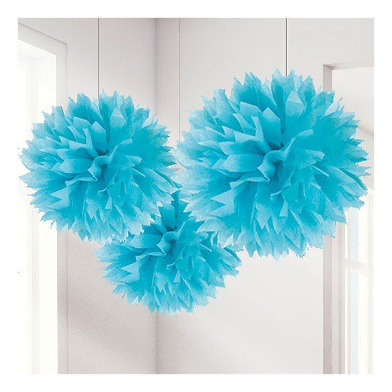 Amscan Ljusblå pompoms 3-pack