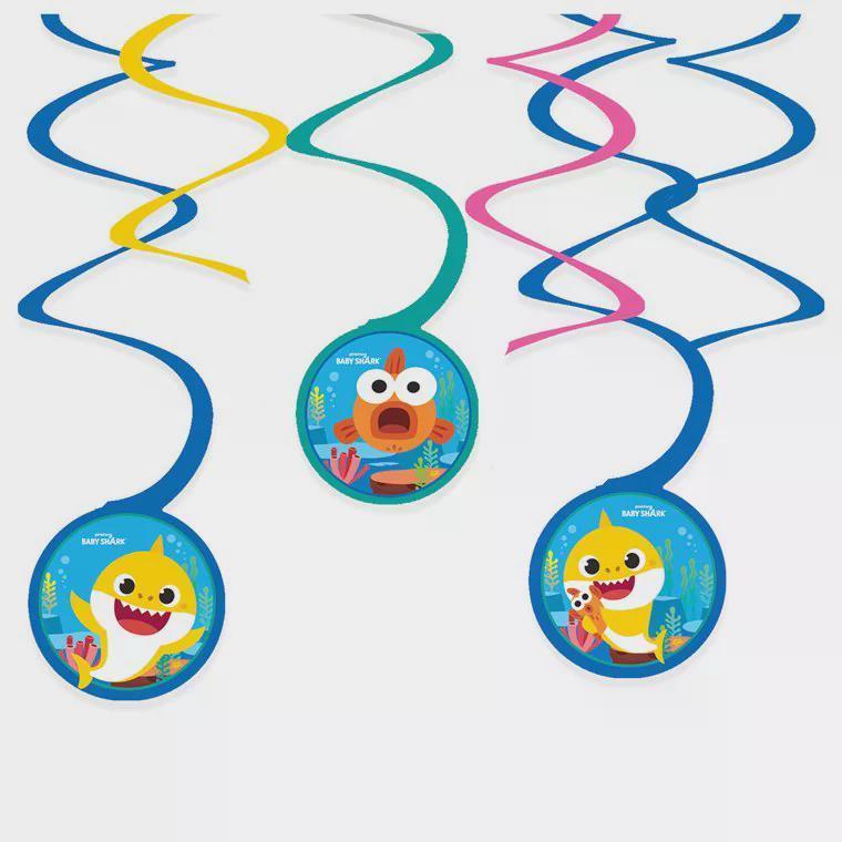 Amscan Baby Shark, Hängande dekorationer 6-pack