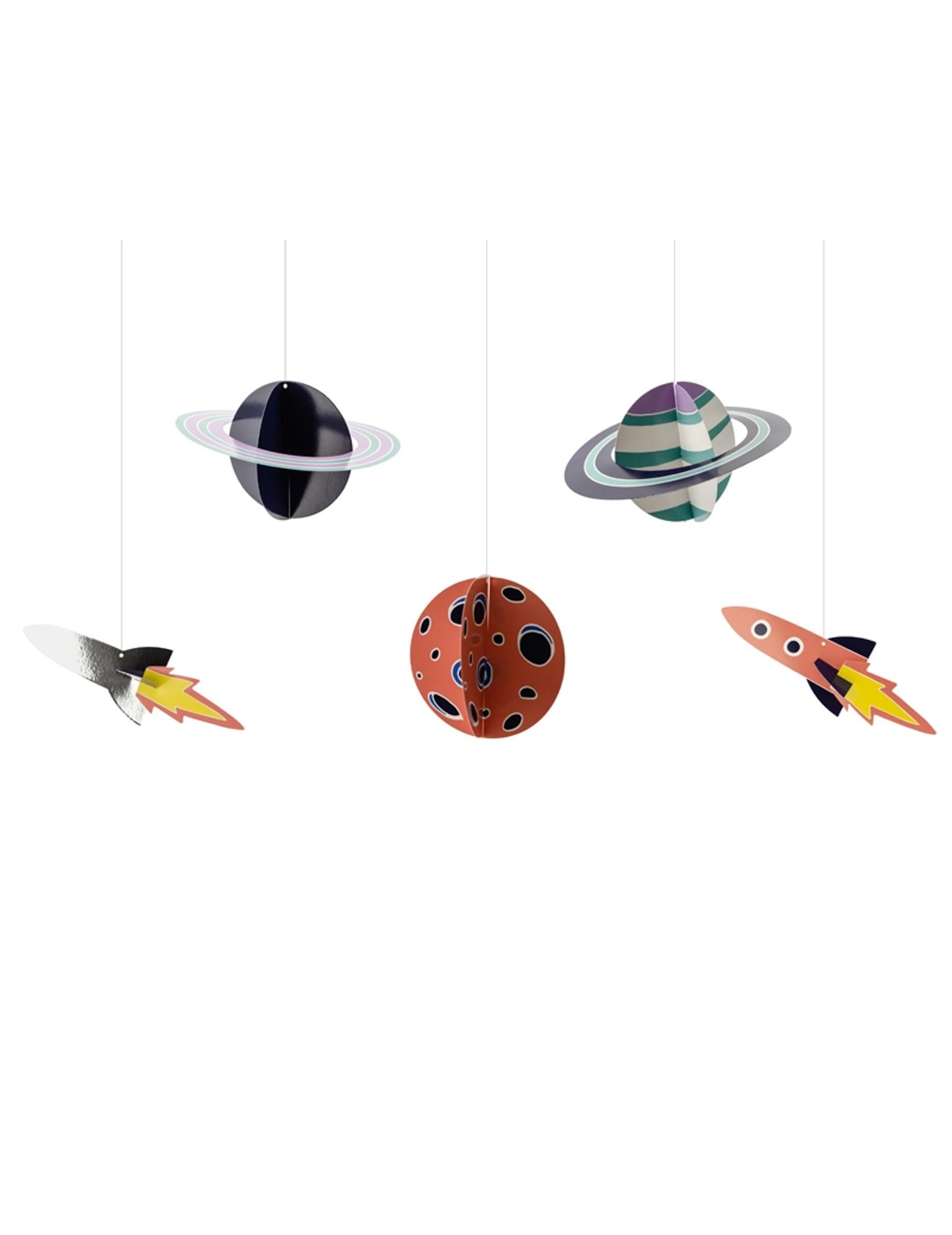 PartyDeco Rymden Hängande Dekorationer 5-pack