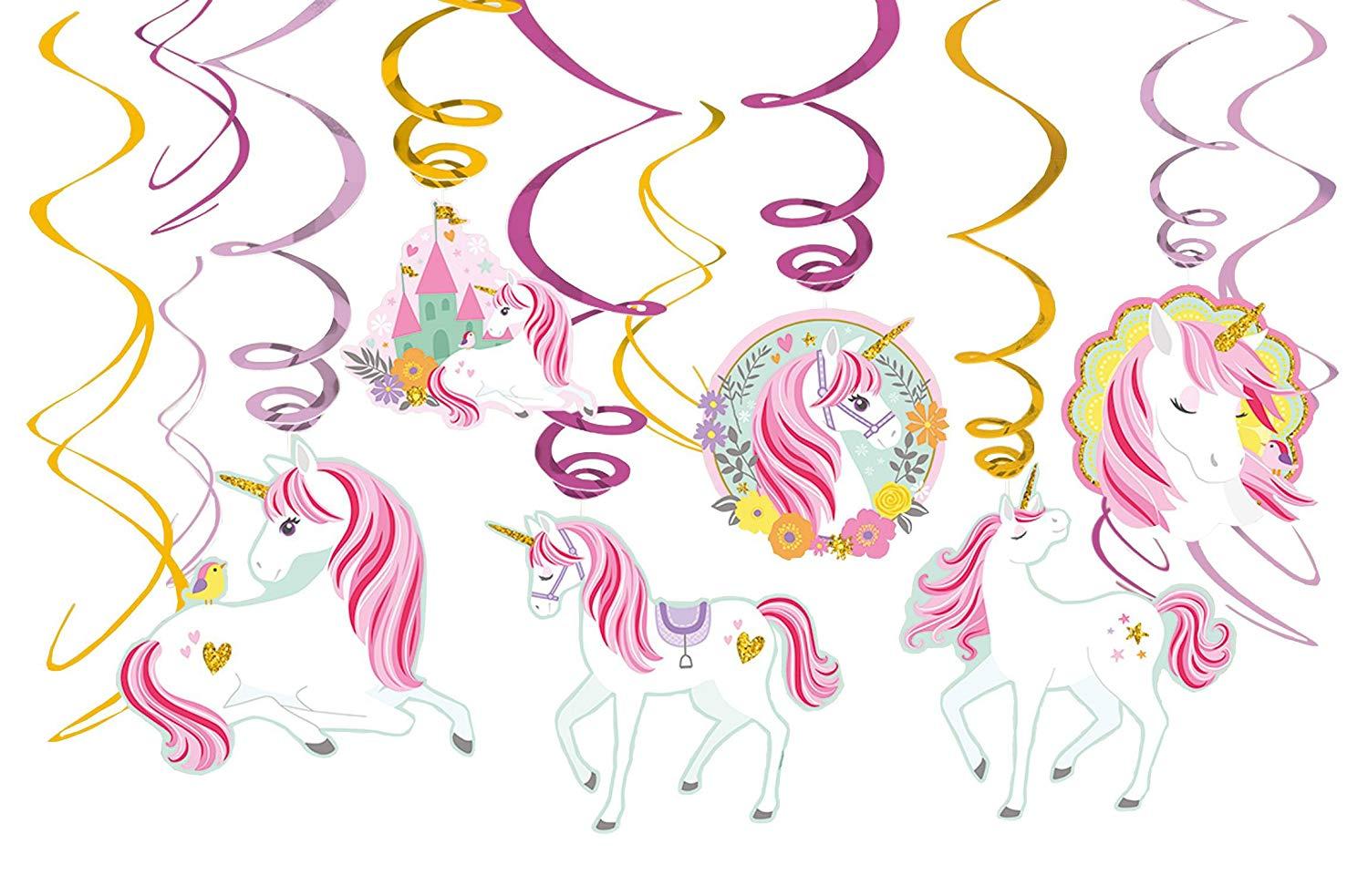 Amscan Swirl Magical Unicorn 12-pack