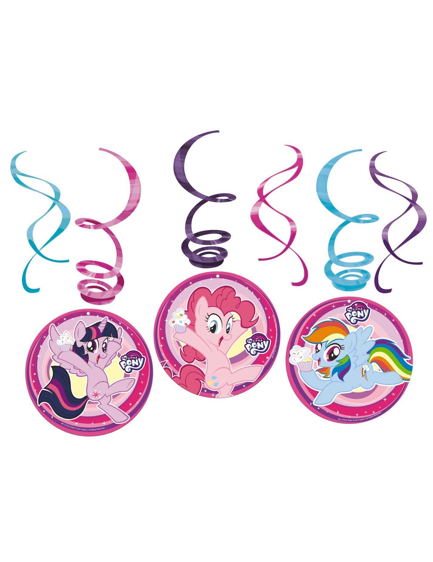Vegaoo Swirls My Little Pony Hängande Dekoration 6-pack