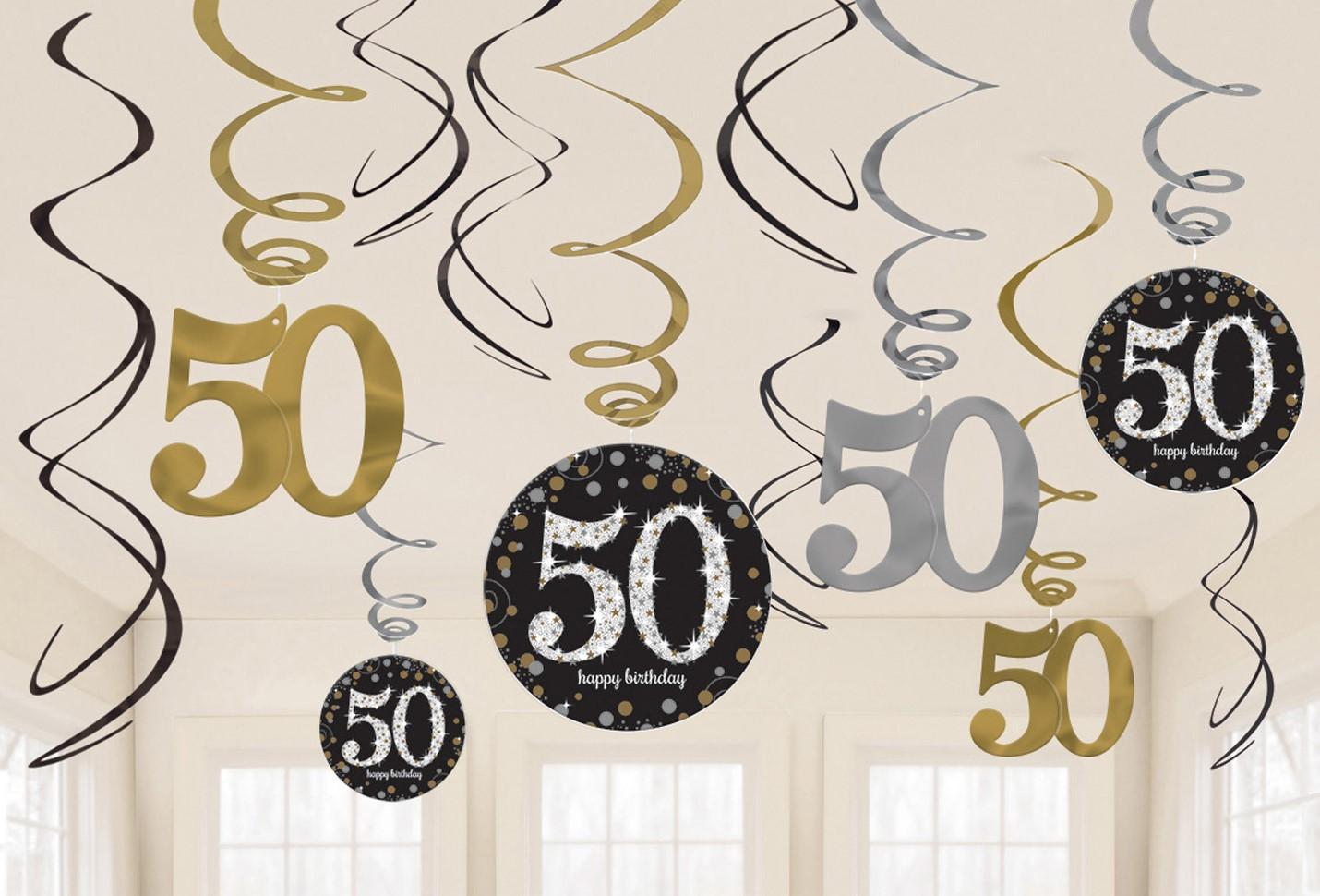 Amscan Swirls 50 Guld/Silver Hängande Dekoration 12-pack