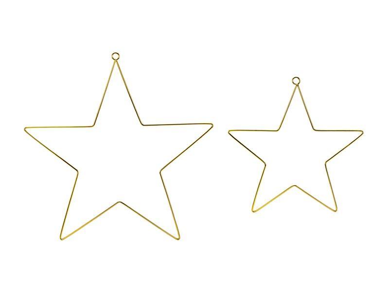Luck and Luck Metall Stjärnor Hängande Dekorationer Guld