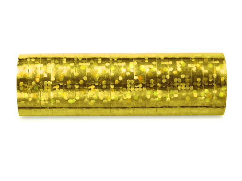 PartyDeco Streamer Holographic Gold 18-pcs