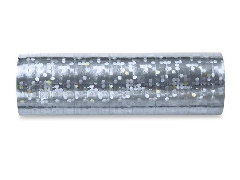 PartyDeco Streamer Holographic Silver