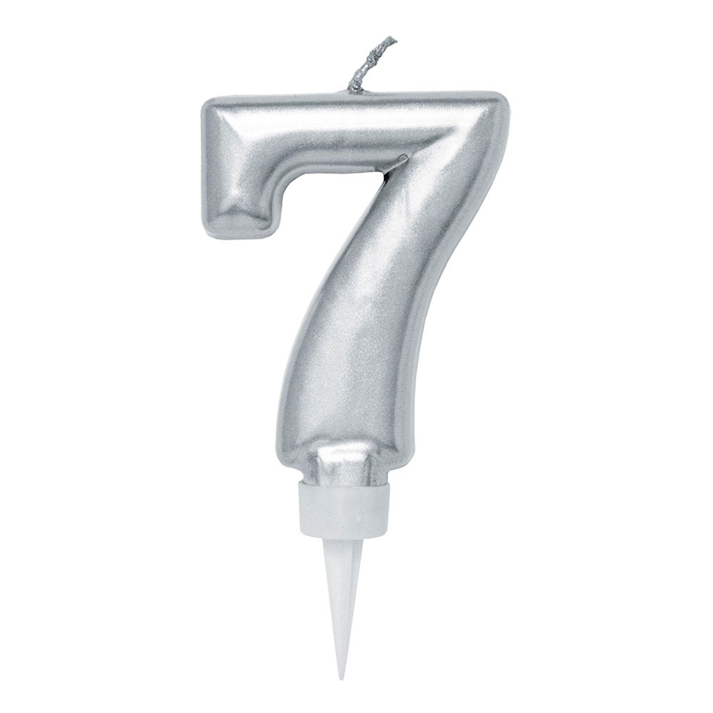 Hisab Joker Tårtljus Siffror Silver