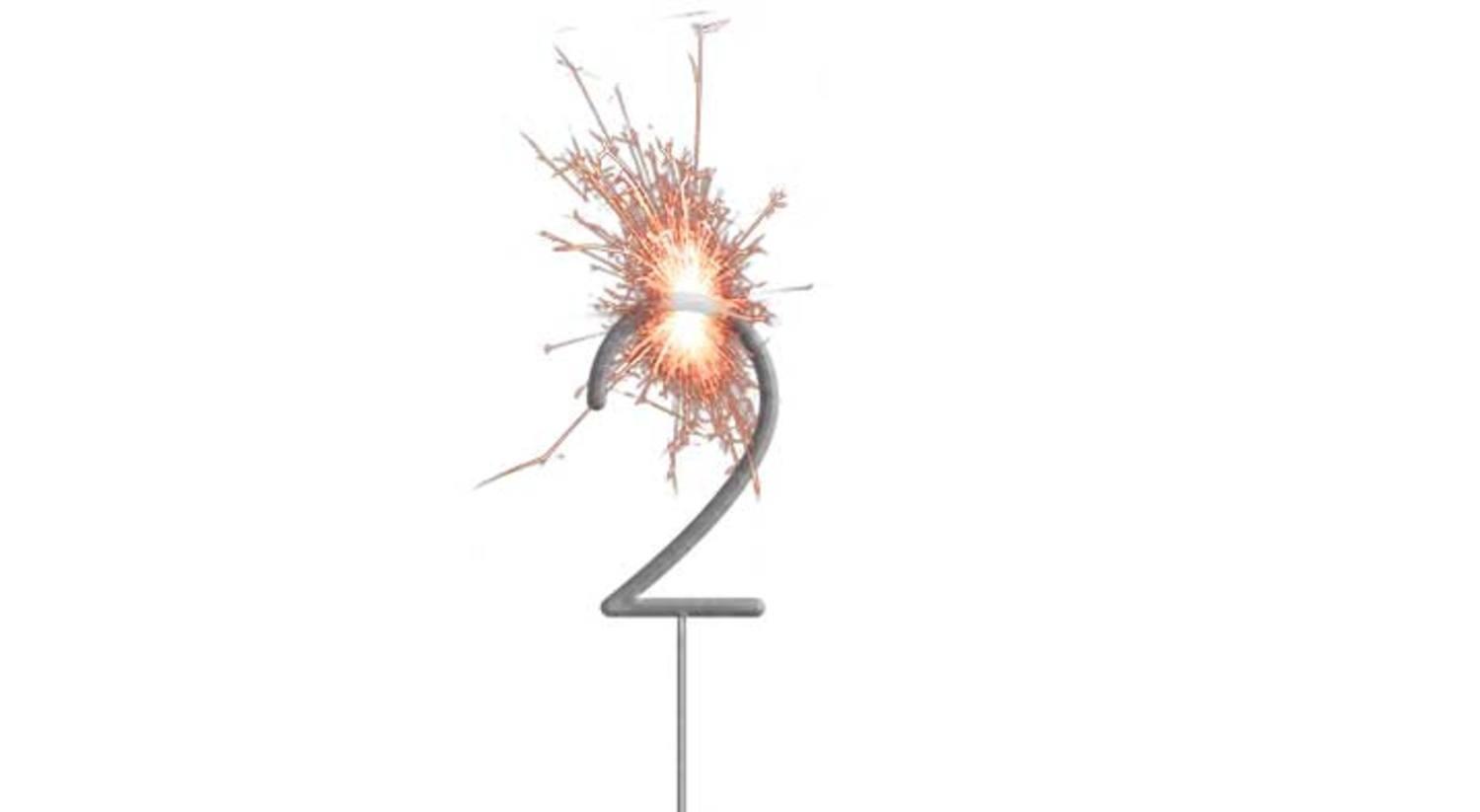 Folat Sparkler Number 2 Silver