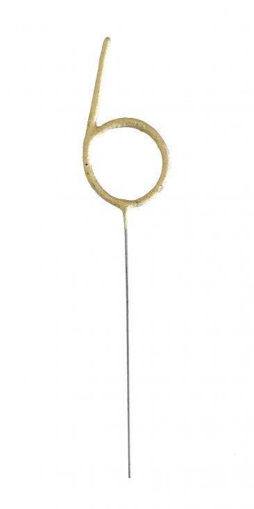 Sparkler Number 6 Gold