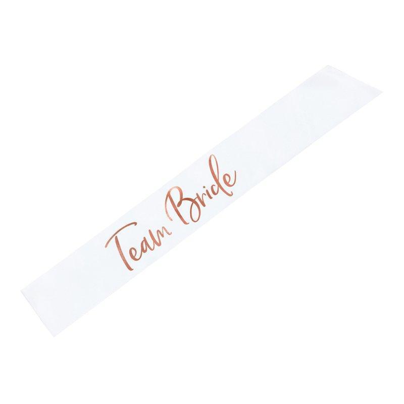 PartyDeco Ordensband Team Bride Vit/Rosé