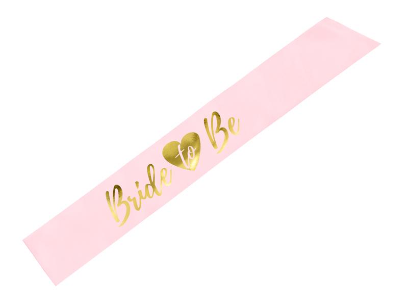 PartyDeco Sash Bride to Be Pink/Gold