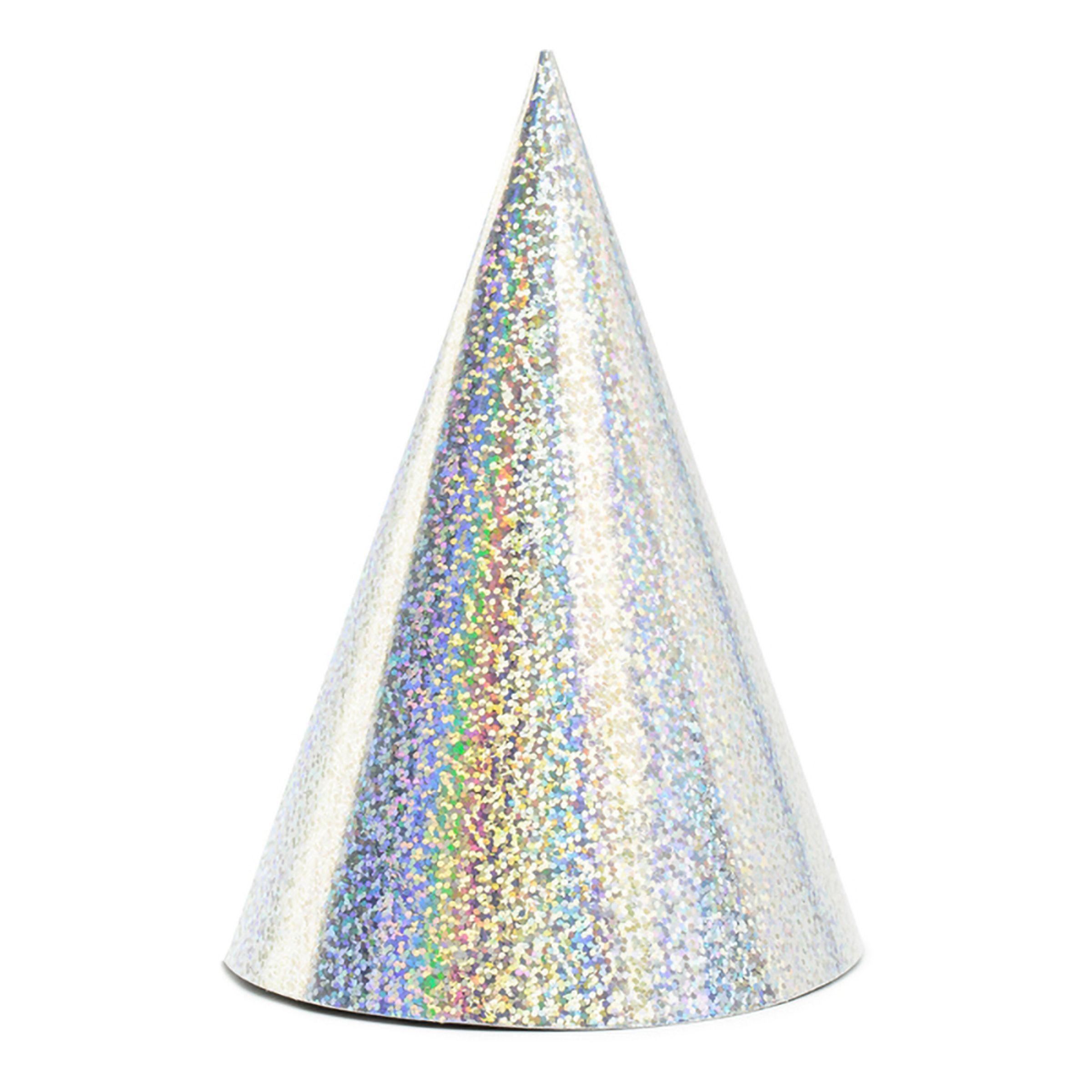 PartyDeco Partyhattar Holografiskt Silver