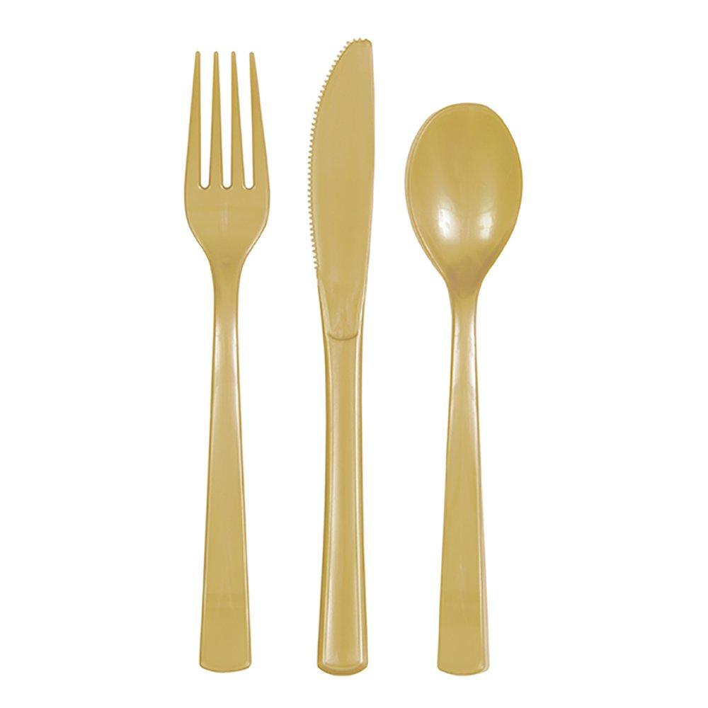 Unique Party Cutlery Gold 18-pack