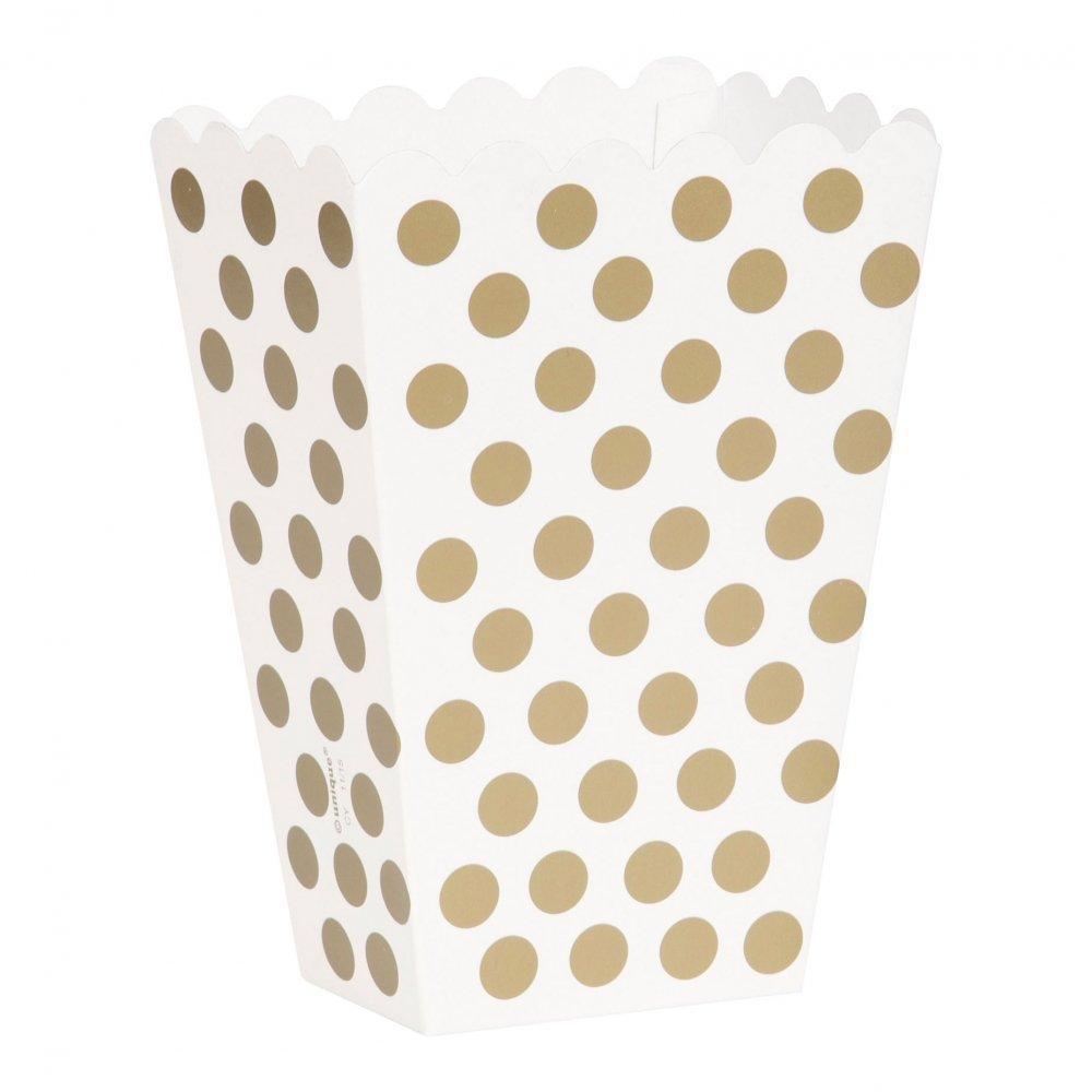 Popcorn Box Botted Gold/White 8-pack