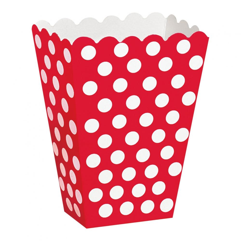 Unique Party Popcorn Box Red/White 8-pack