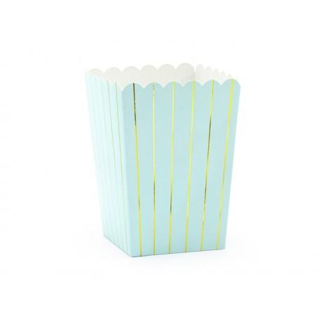 PartyDeco Popcorn Box Blue 6-pack