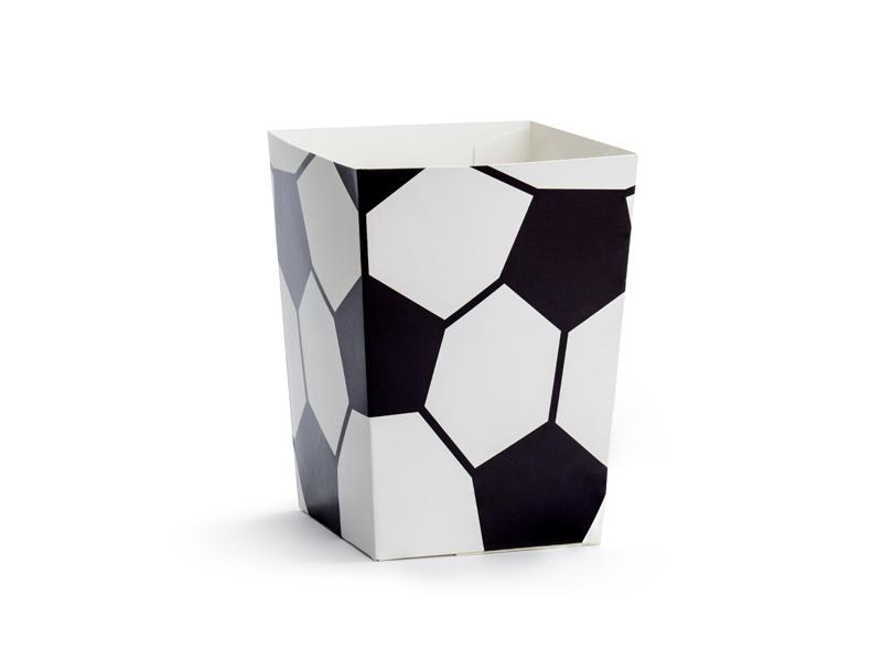 PartyDeco Popcorn Box Football White/Black 6-pack