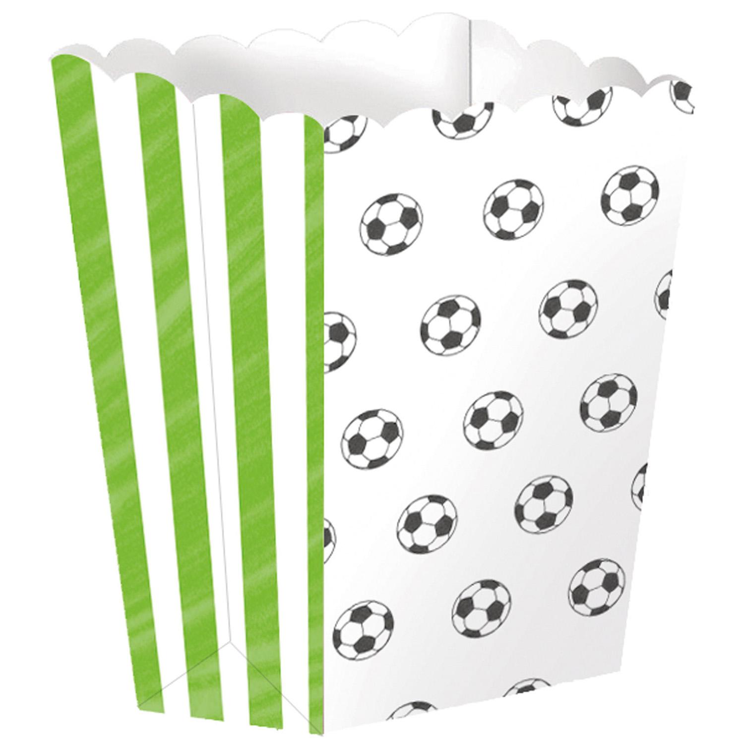 Amscan Popcorn Box Bowls Kicker White/Green 4-pack