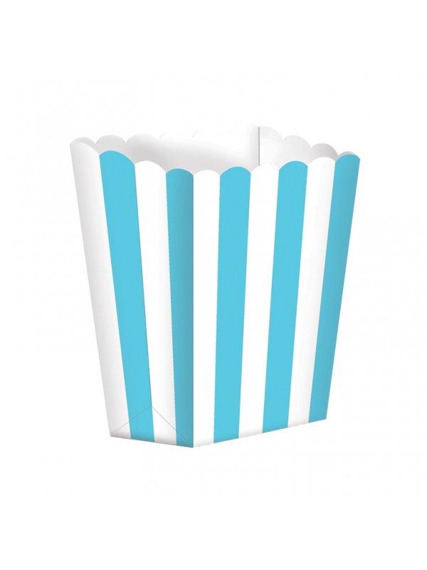 Amscan Popcorn Box Blue/White 5-pack