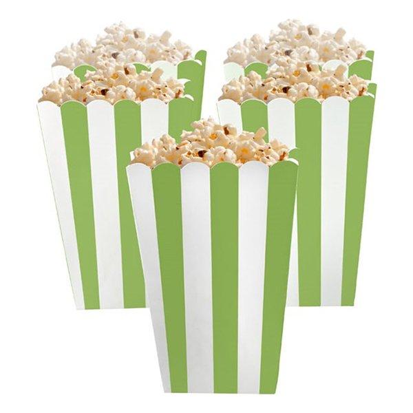 Amscan Popcorn Box Green/White 5-pack
