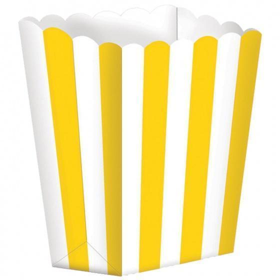 Amscan Popcorn Box Stripes Sunshine 5-pack