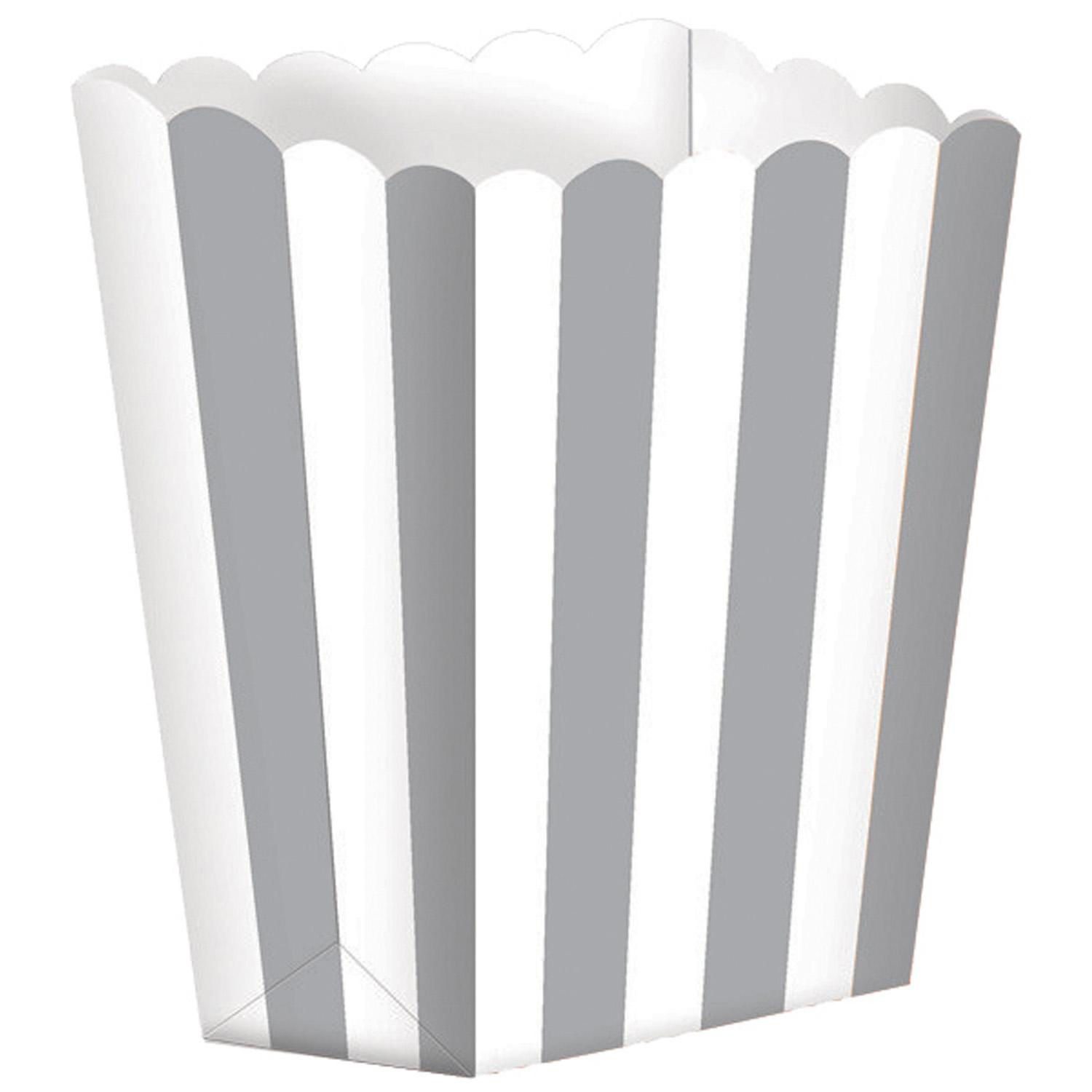 Amscan Popcorn Box Silver/White 5-pack