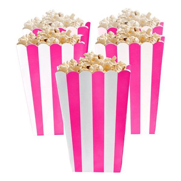 Amscan Popcorn Box Pink/White 5-pack