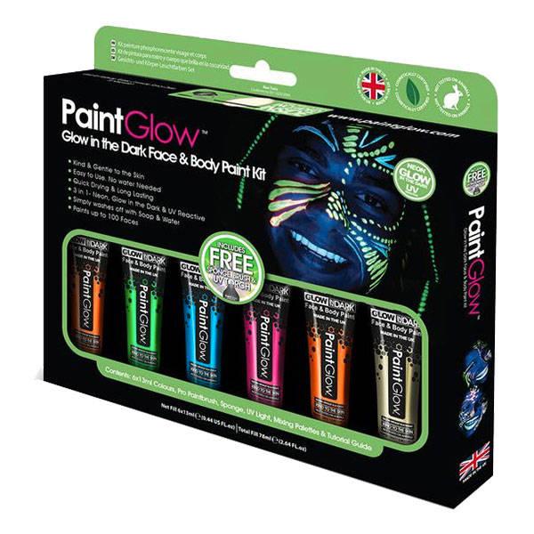 PaintGlow Glow in the Dark Face & Body Paint Kit