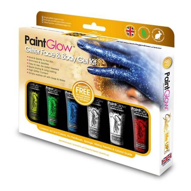 PaintGlow Glitter Face & Body Gel Kit